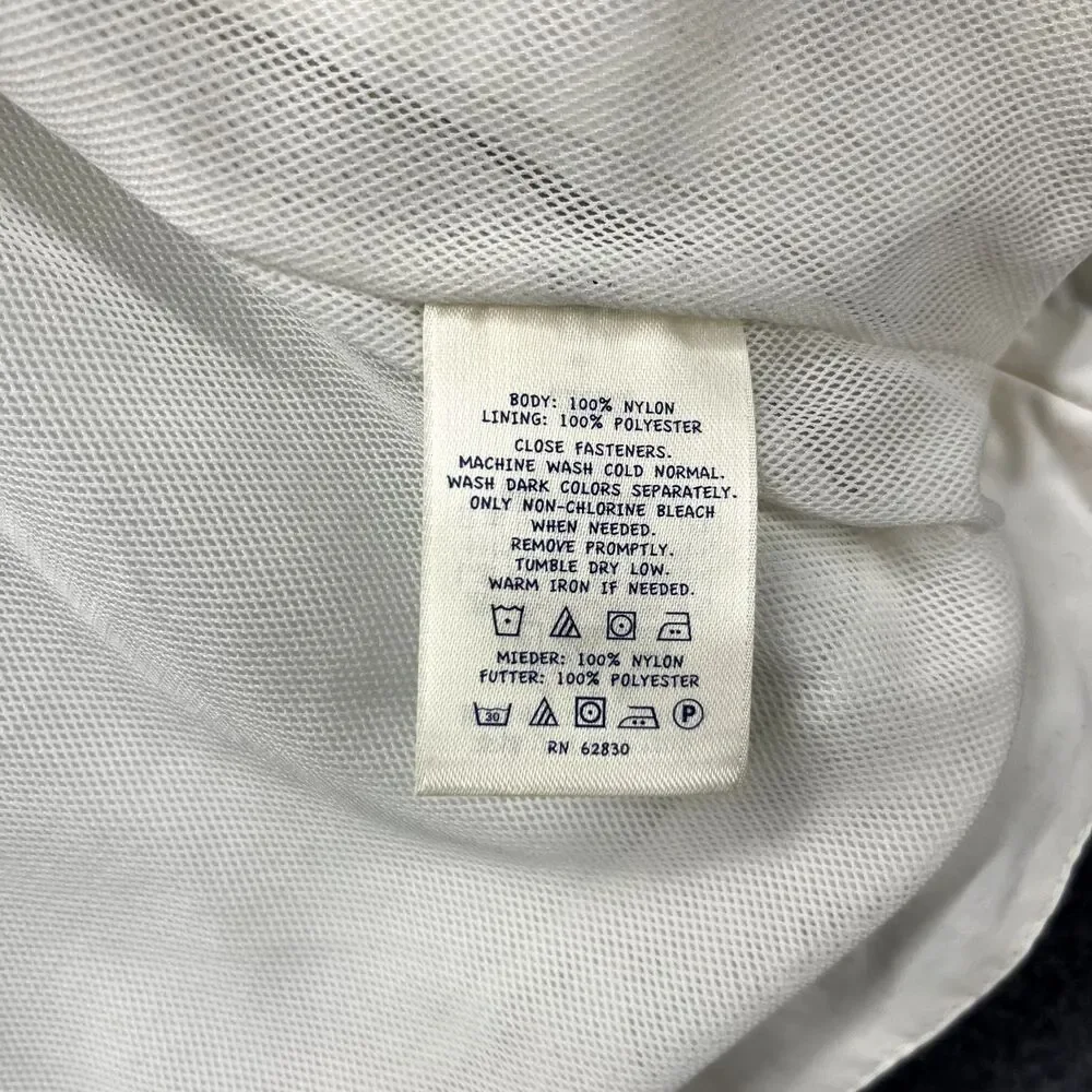 Lands End Kids Jacket Medium 5-6 White Full‎ Zip Hooded Pockets Lightweight